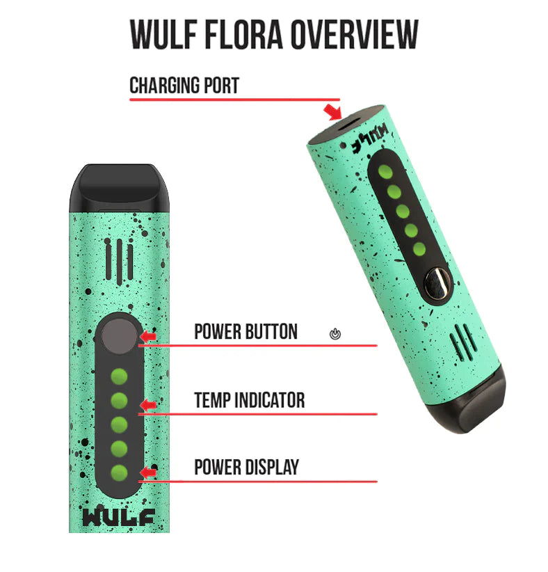 WULF FLORA DRY HERB VAPORIZER - BLACK GREEN