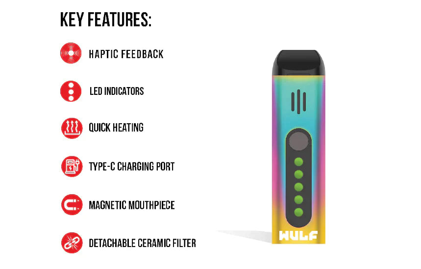 WULF FLORA DRY HERB VAPORIZER - BLACK GREEN